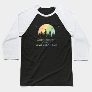 Flathead Lake Montana Fishing Hiking Camping Outdoors Baseball T-Shirt